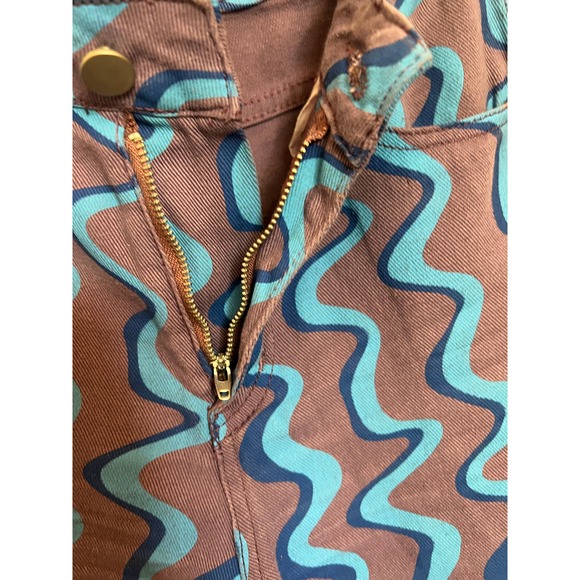 Bailey Rose High Waisted S  Denim Jeans Pants in Purple & Blue Fun Weavy Design - Picture 5 of 7